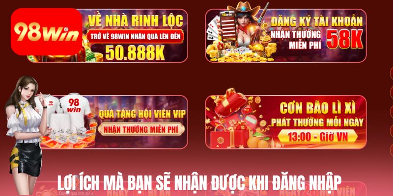 Các lợi ích người tham gia sẽ nhận được khi đăng nhập hệ thống